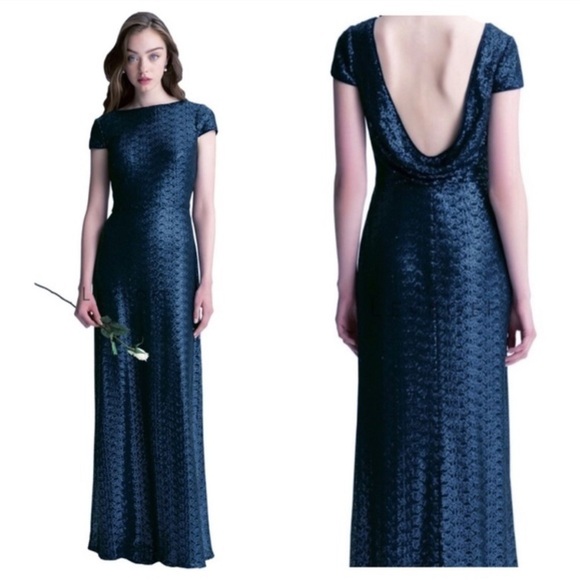 - BILL Levkoff Sequined Gown Dress Size 6 - Picture 1 of 8